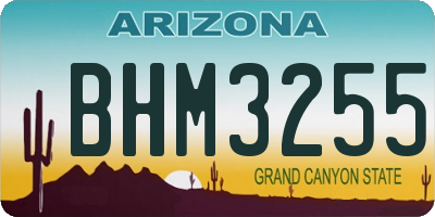 AZ license plate BHM3255