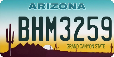 AZ license plate BHM3259
