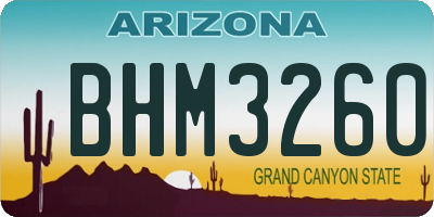 AZ license plate BHM3260