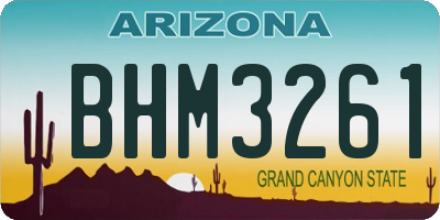 AZ license plate BHM3261