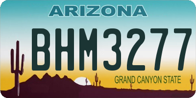AZ license plate BHM3277