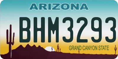 AZ license plate BHM3293