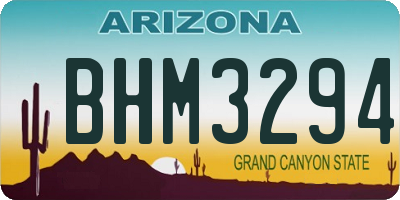 AZ license plate BHM3294