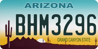 AZ license plate BHM3296