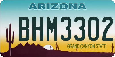 AZ license plate BHM3302