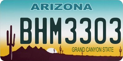 AZ license plate BHM3303