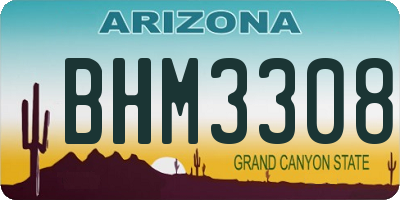 AZ license plate BHM3308