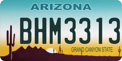 AZ license plate BHM3313