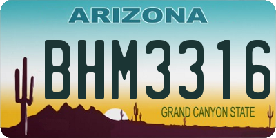 AZ license plate BHM3316