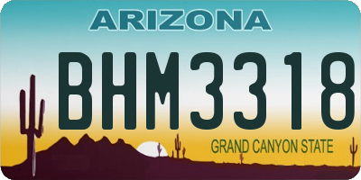 AZ license plate BHM3318