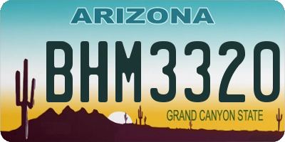 AZ license plate BHM3320