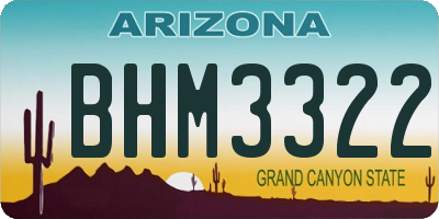 AZ license plate BHM3322