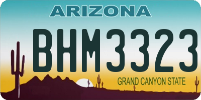 AZ license plate BHM3323