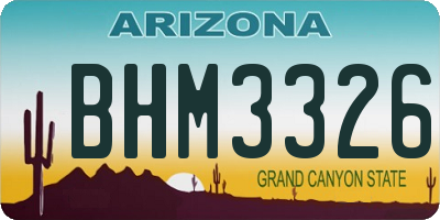 AZ license plate BHM3326