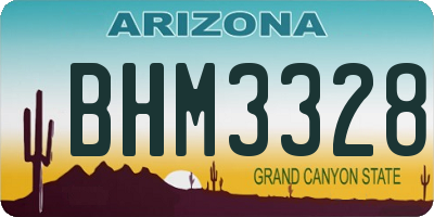 AZ license plate BHM3328