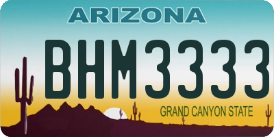 AZ license plate BHM3333