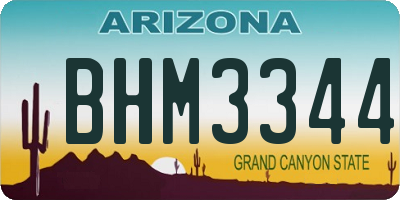 AZ license plate BHM3344