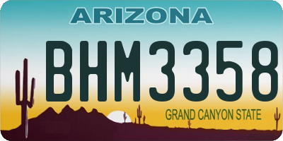 AZ license plate BHM3358