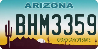 AZ license plate BHM3359