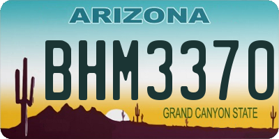 AZ license plate BHM3370
