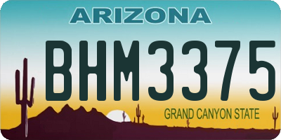 AZ license plate BHM3375