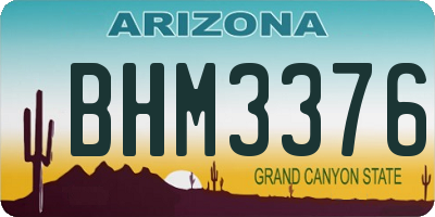 AZ license plate BHM3376