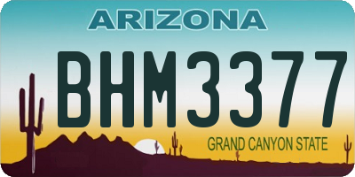 AZ license plate BHM3377