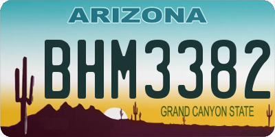 AZ license plate BHM3382