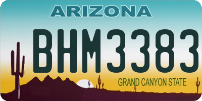 AZ license plate BHM3383