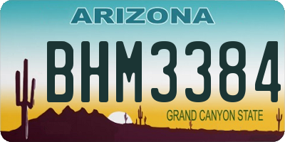 AZ license plate BHM3384