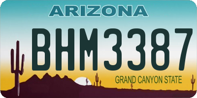AZ license plate BHM3387