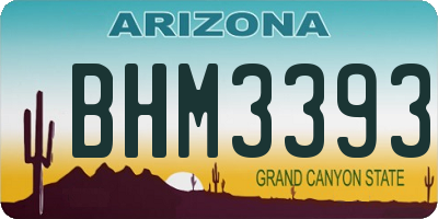 AZ license plate BHM3393
