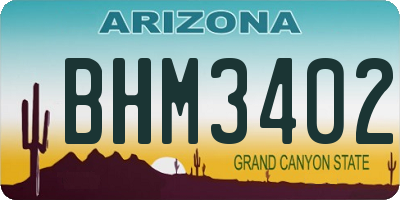 AZ license plate BHM3402
