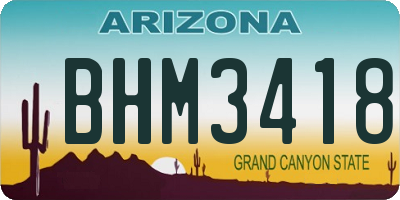 AZ license plate BHM3418
