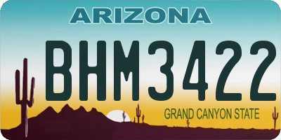 AZ license plate BHM3422