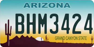 AZ license plate BHM3424
