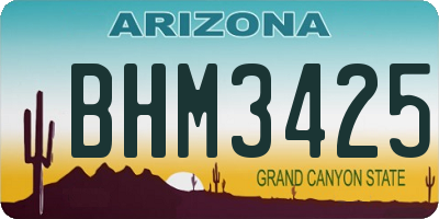 AZ license plate BHM3425