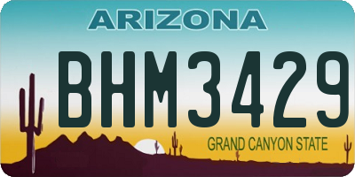 AZ license plate BHM3429