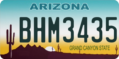 AZ license plate BHM3435