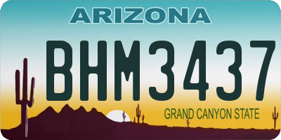 AZ license plate BHM3437