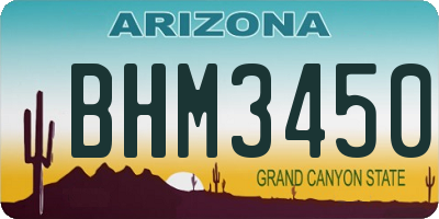 AZ license plate BHM3450