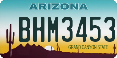 AZ license plate BHM3453