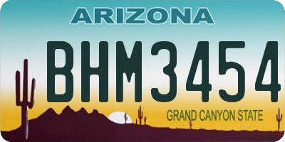 AZ license plate BHM3454