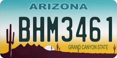 AZ license plate BHM3461