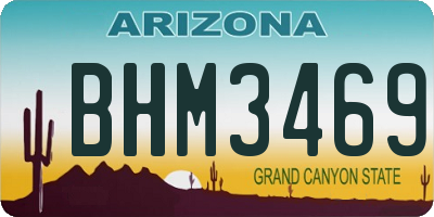 AZ license plate BHM3469