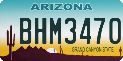 AZ license plate BHM3470