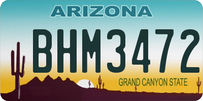 AZ license plate BHM3472
