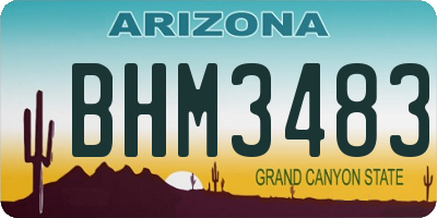 AZ license plate BHM3483