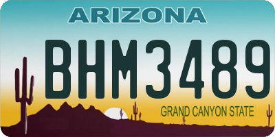 AZ license plate BHM3489