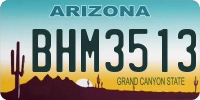 AZ license plate BHM3513